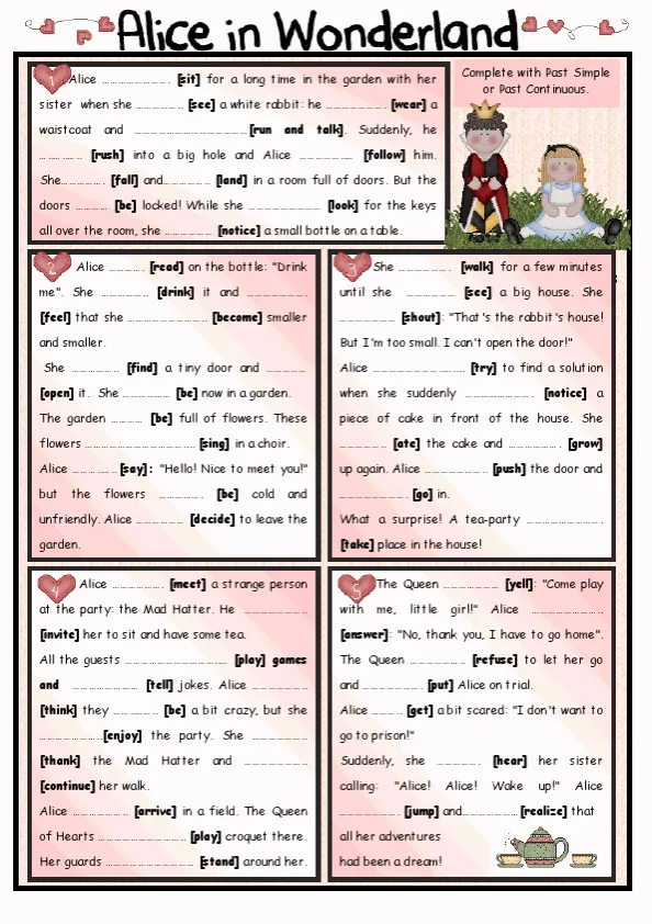 Fairy Tales Stories Alice In Wonderland Worksheet Preview