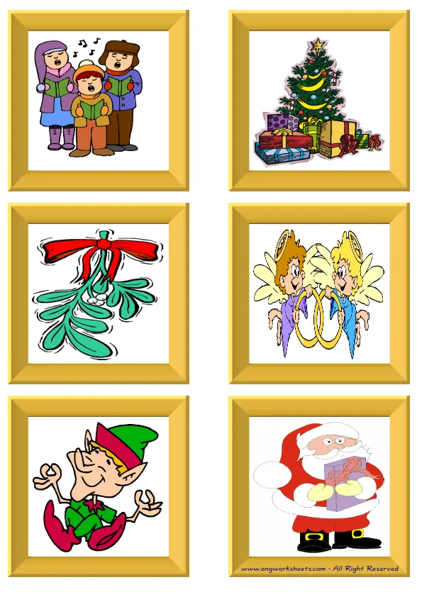 ESL Flashcard without words containing Christmas picture for kids and teachers. Worksheet Preview