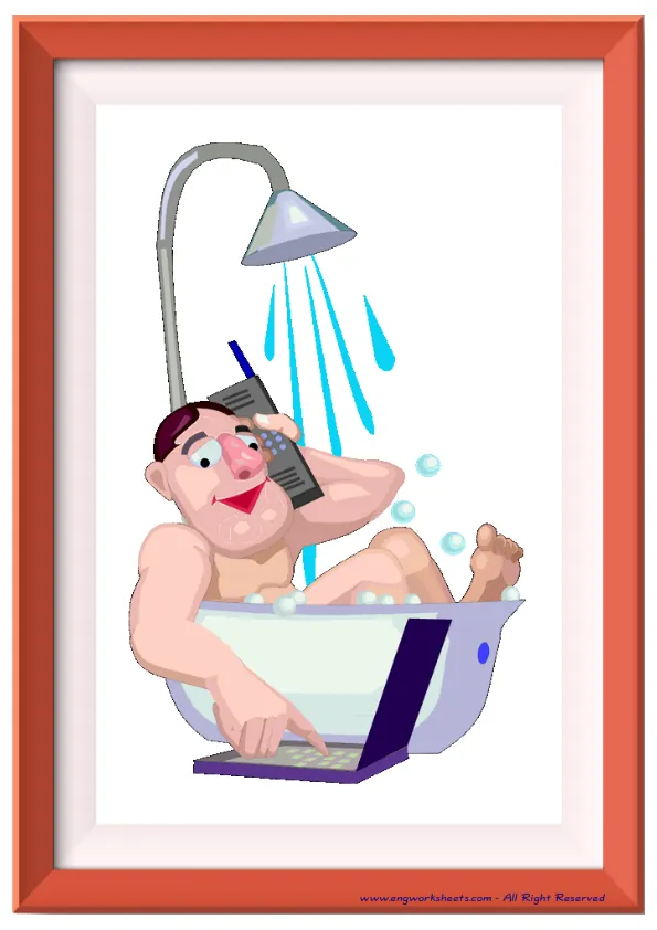 Full page ESL Flashcard without words containing Daily Routine picture for kids and teachers. Worksheet Preview