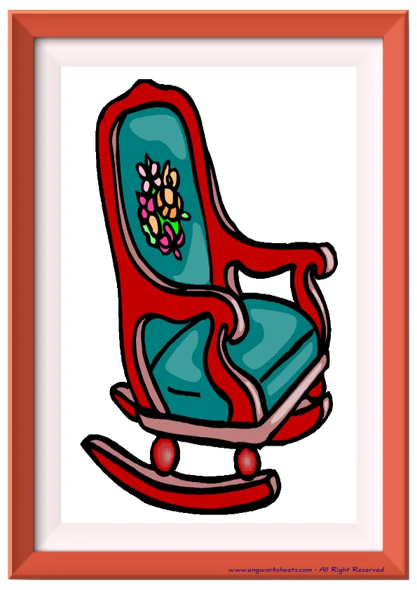 Full page ESL Flashcard without words containing Furniture picture for kids and teachers. Worksheet Preview