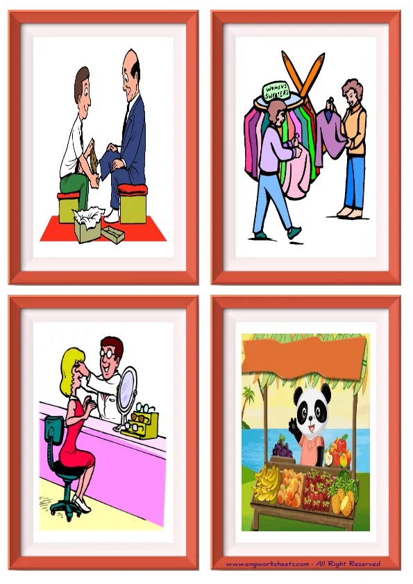 Quarter page ESL Flashcard without words containing Giving Directions picture for kids and teachers.