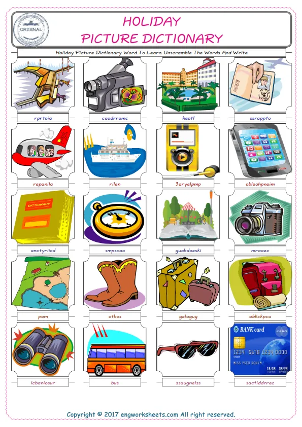 Holiday ESL Worksheets For kids, the exercise worksheet of finding the words given complexly and supplying the correct one. Worksheet Preview