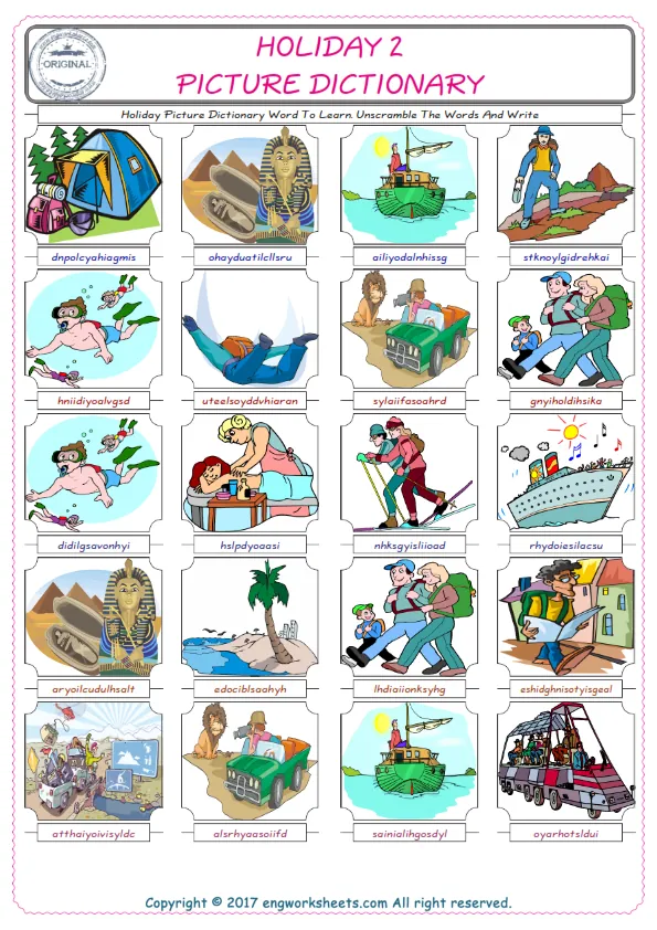 Holiday ESL Worksheets For kids, the exercise worksheet of finding the words given complexly and supplying the correct one. Worksheet Preview