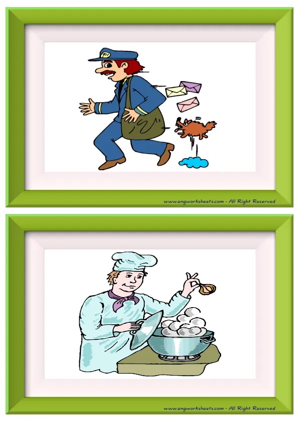Half page ESL Flashcard without words containing Jobs-Occupations picture for kids and teachers.