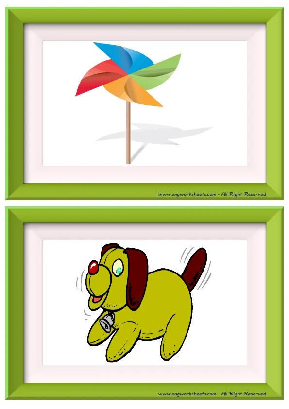 Half page ESL Flashcard without words containing Toys picture for kids and teachers.