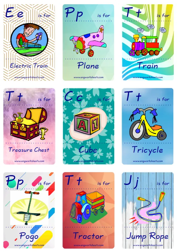 Mini size ESL Flashcard Toys for kids and teachers.