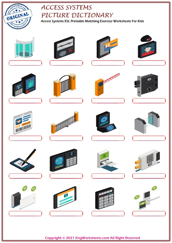 Access Systems ESL Printable Matching Exercise Worksheets For Kids