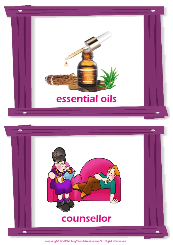 Alternative Therapy vocabulary worksheet with words, two images per page Worksheet Preview