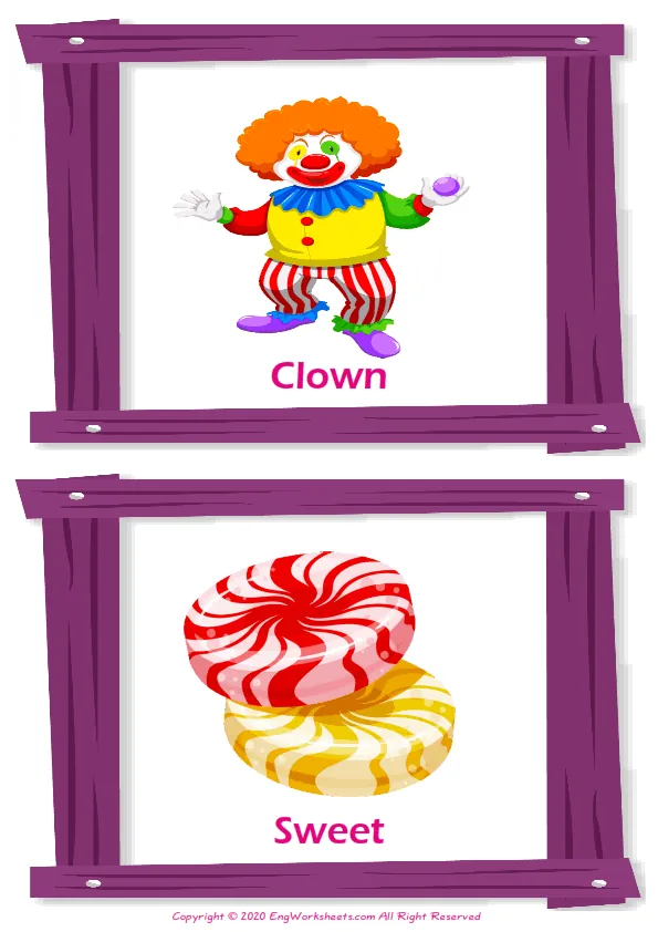 Birthdays vocabulary worksheet with words, two images per page Worksheet Preview