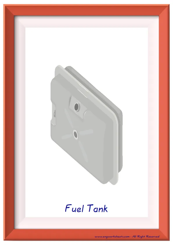 Full page ESL Flashcard together with words containing Cars picture for kids and teachers. Worksheet Preview