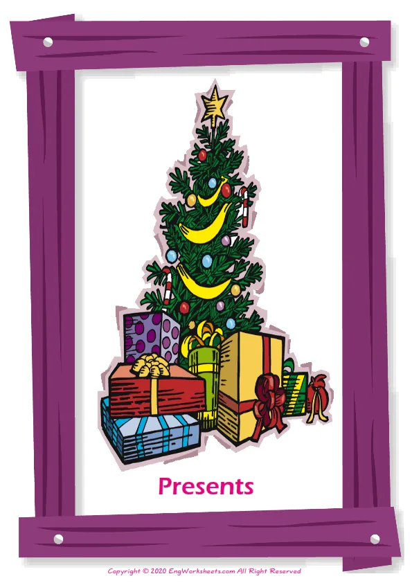 Christmas English vocabulary worksheet with full-page words Worksheet Preview