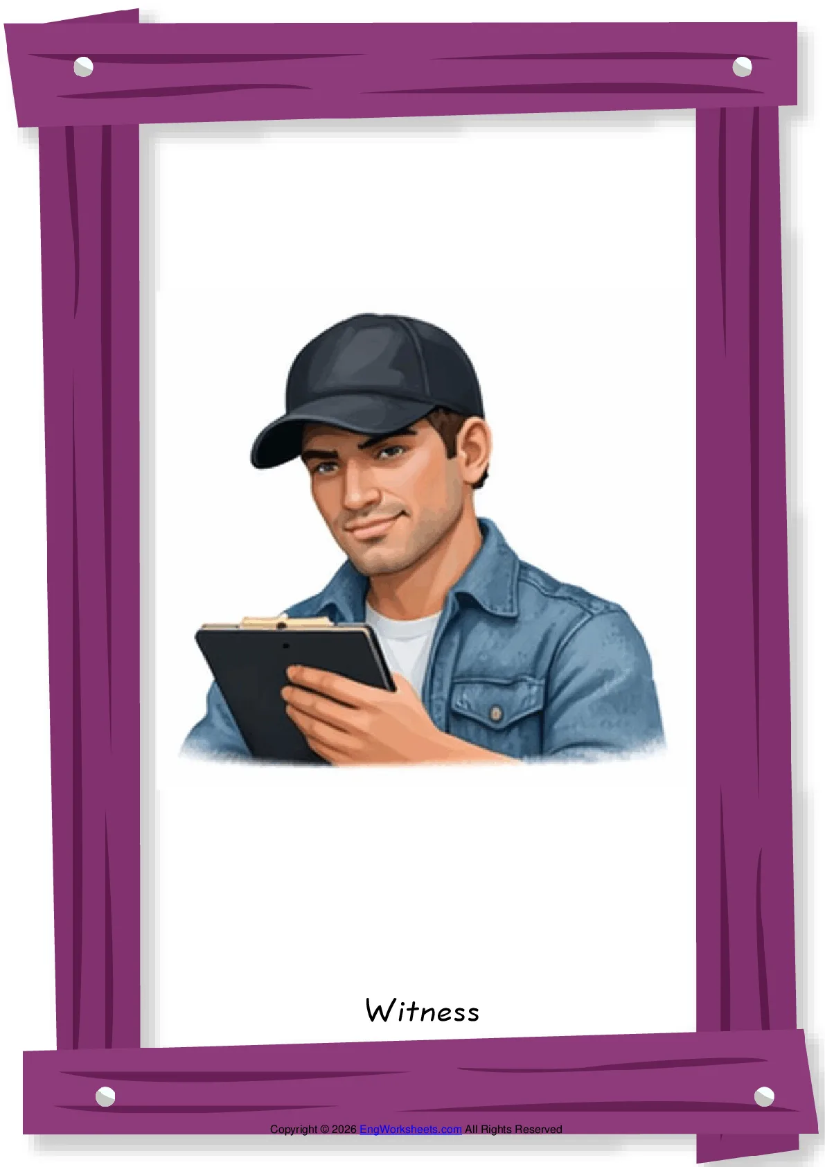 Crime & Law English vocabulary worksheet with full-page words Worksheet Preview