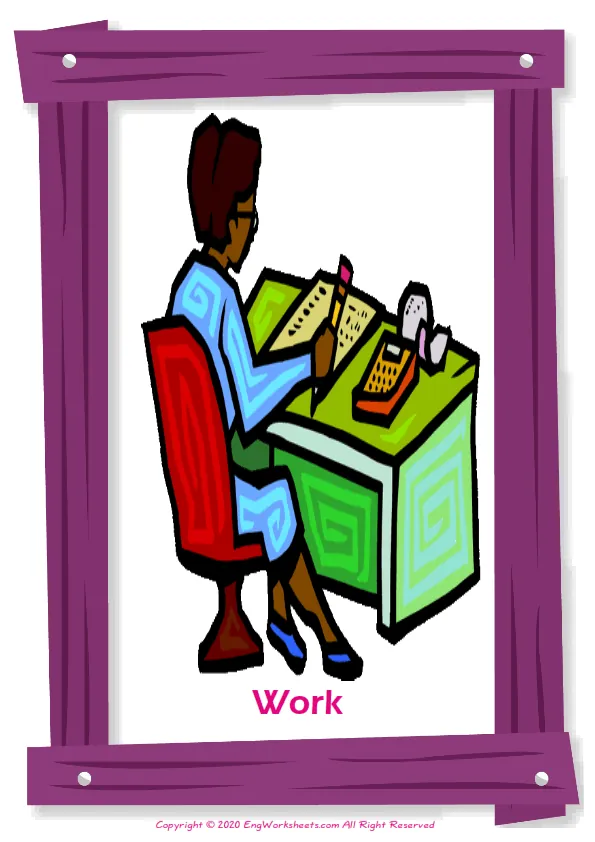 Daily Routine English vocabulary worksheet with full-page words Worksheet Preview