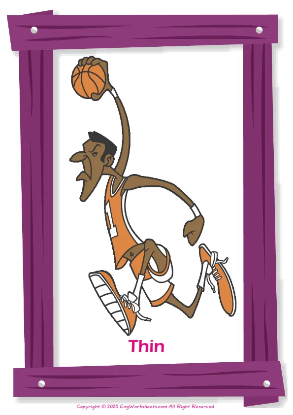 Describing People English vocabulary worksheet with full-page words