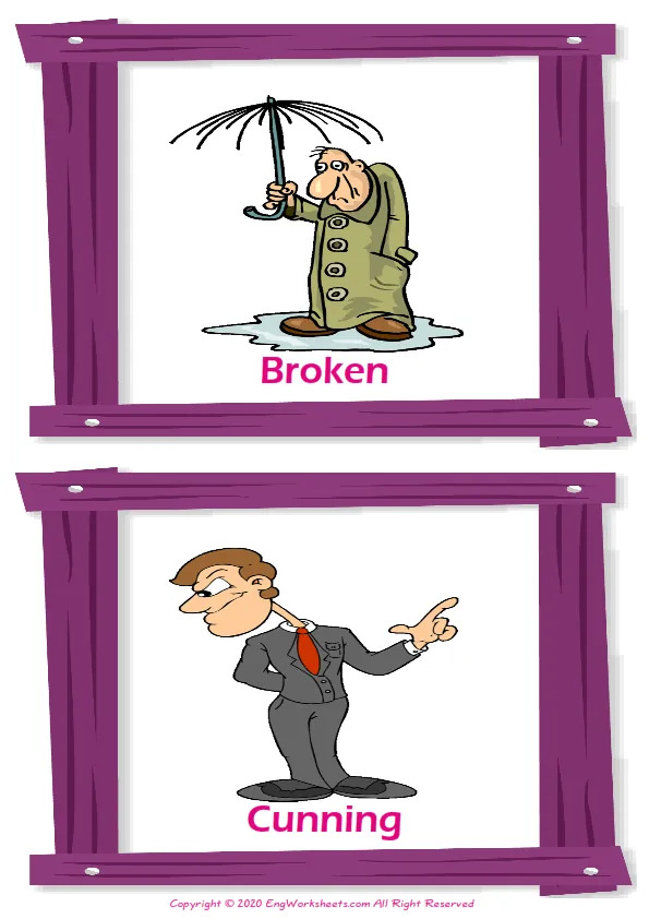 Describing People vocabulary worksheet with words, two images per page Worksheet Preview