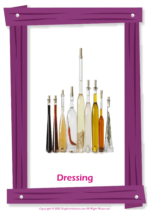 Dinner English vocabulary worksheet with full-page words Worksheet Preview