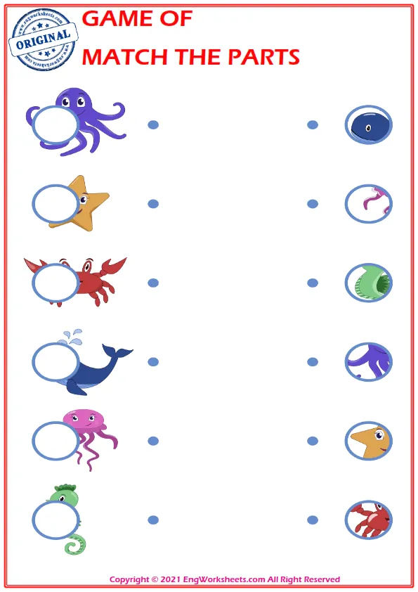 Education worksheet with match the parts Worksheet Preview