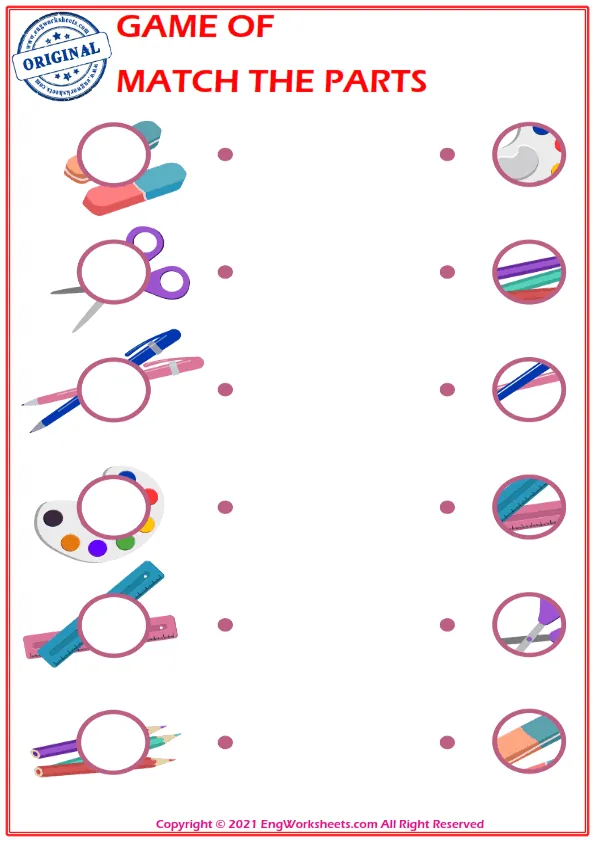 Education worksheet with match the parts Worksheet Preview