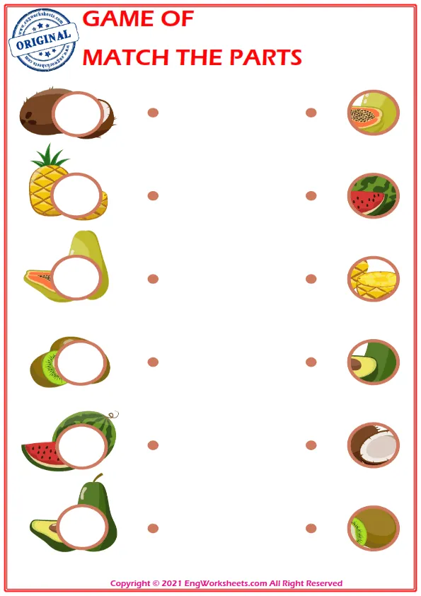 Education worksheet with match the parts Worksheet Preview