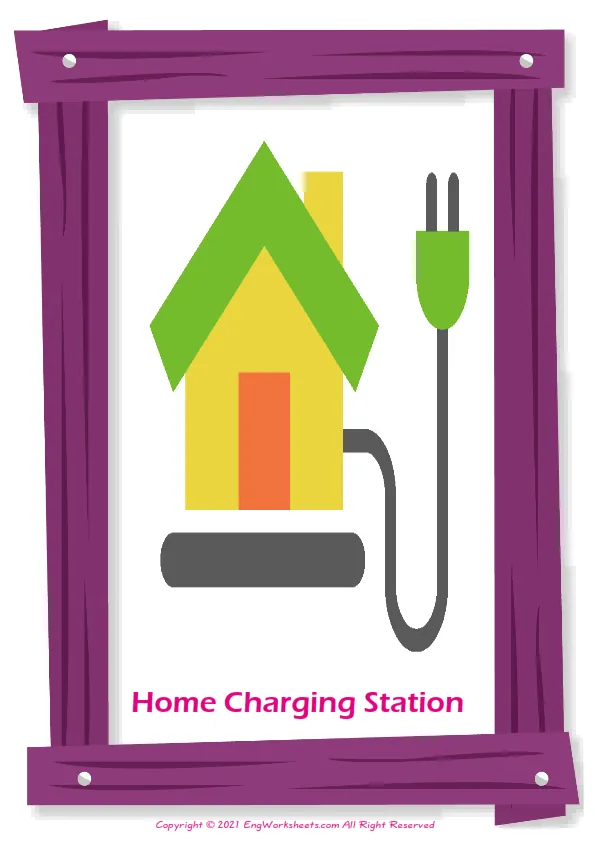 Electric Vehicle English vocabulary worksheet with full-page words Worksheet Preview