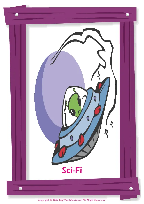 Films Movies English vocabulary worksheet with full-page words