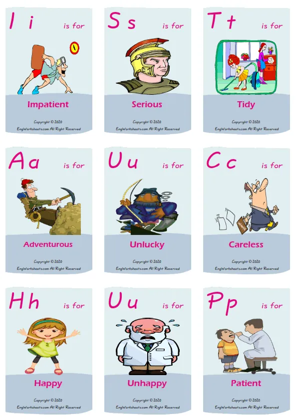 Friendship vocabulary worksheet with words, nine images per page