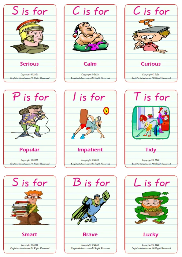 Friendship vocabulary worksheet with words, nine images per page