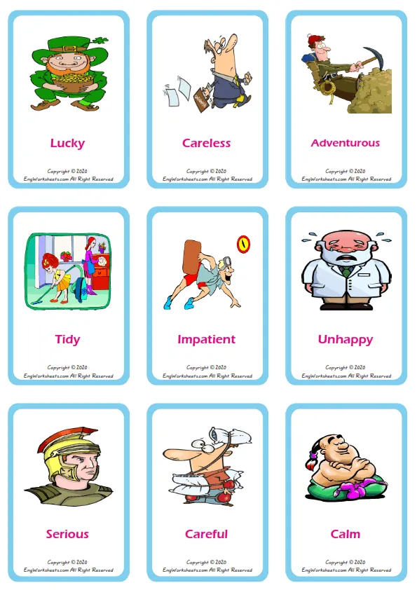 Friendship vocabulary worksheet with words, nine images per page