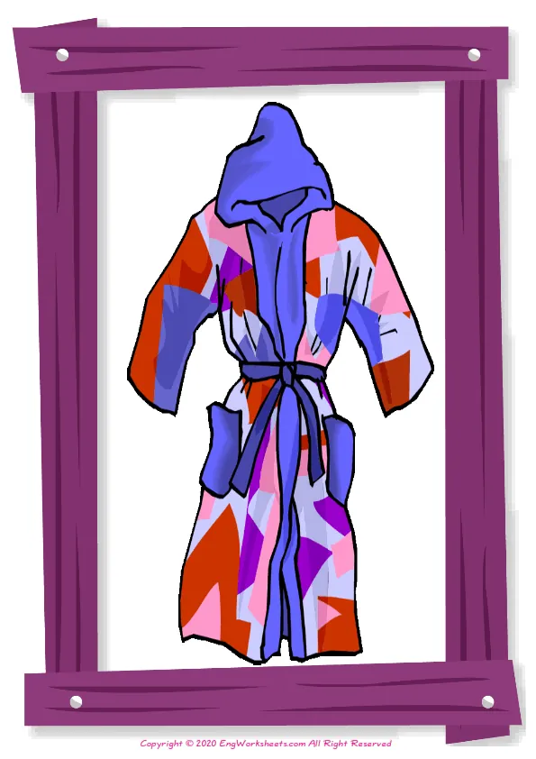 Full-page wordless Bedroom English vocabulary worksheet Worksheet Preview