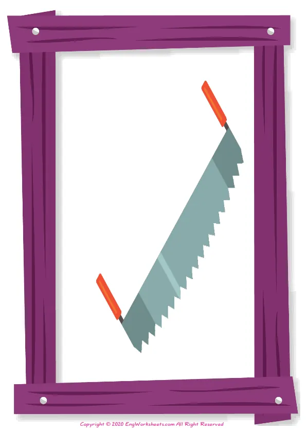 Full-page wordless Construction Tools English vocabulary worksheet Worksheet Preview