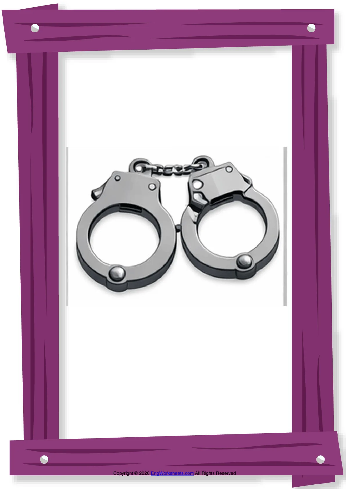 Full-page wordless Crime & Law English vocabulary worksheet Worksheet Preview