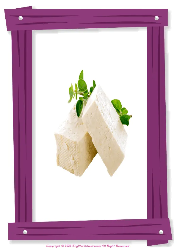 Full-page wordless Dairy Produce English vocabulary worksheet Worksheet Preview