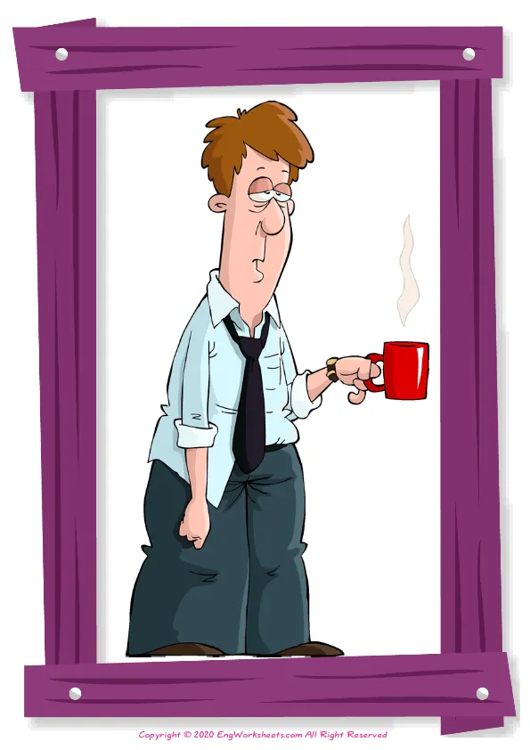 Full-page wordless Describing People English vocabulary worksheet