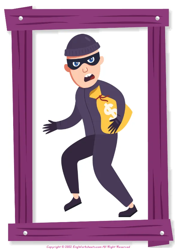 Full-page wordless Detective Stories English vocabulary worksheet Worksheet Preview