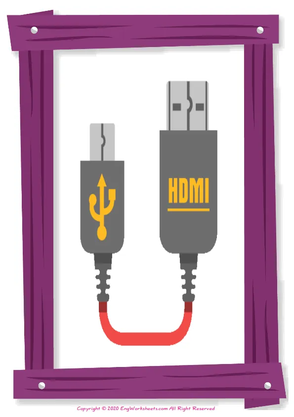 Full-page wordless Devices English vocabulary worksheet Worksheet Preview