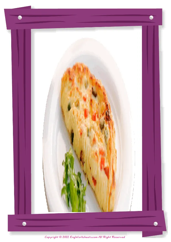 Full-page wordless Dinner English vocabulary worksheet Worksheet Preview