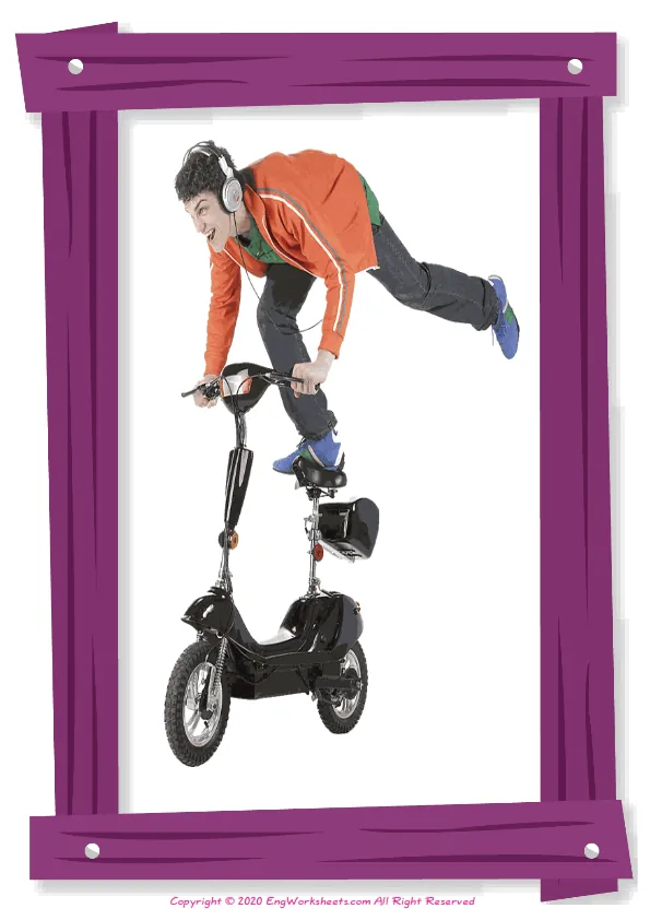 Full-page wordless Extreme Sports Land English vocabulary worksheet Worksheet Preview