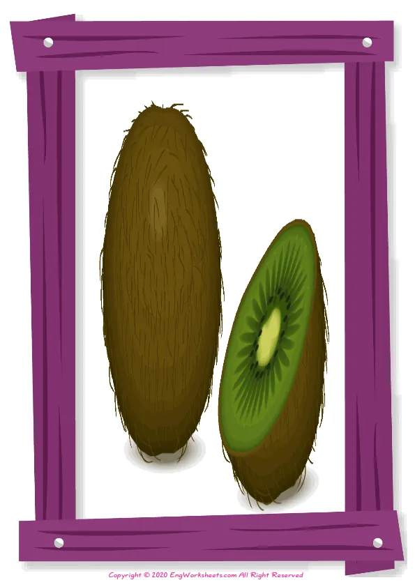 Full-page wordless Fruits English vocabulary worksheet