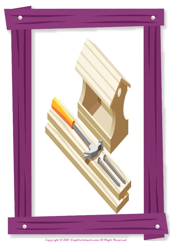 Full-page wordless Hobby Crafts English vocabulary worksheet Worksheet Preview