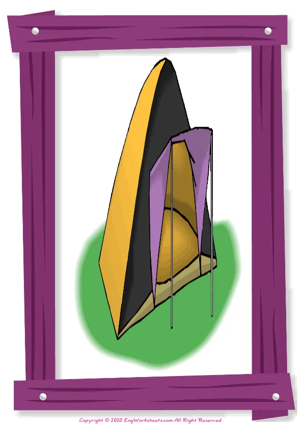 Full-page wordless Holiday English vocabulary worksheet