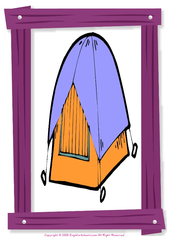 Full-page wordless Houses Homes English vocabulary worksheet