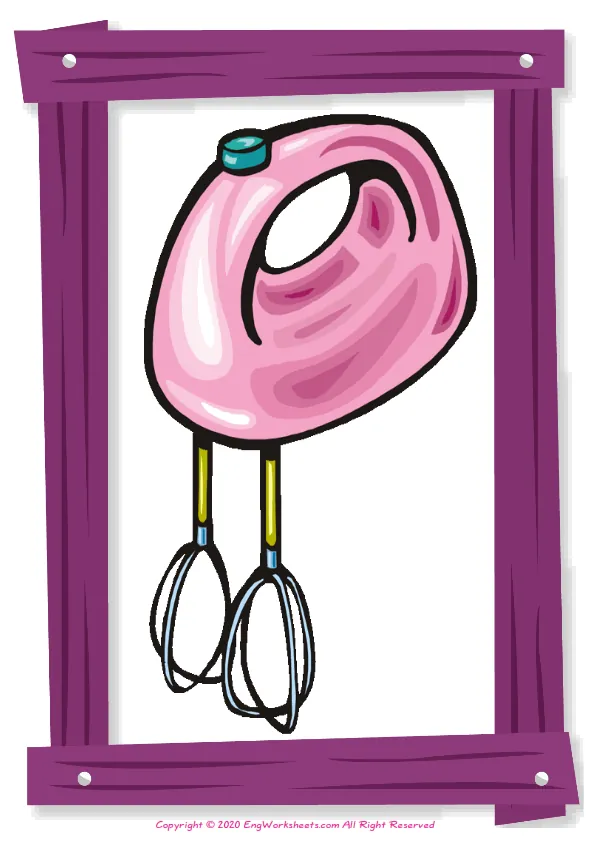 Full-page wordless Kitchen English vocabulary worksheet Worksheet Preview