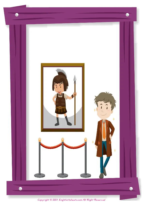 Full-page wordless Opposites English vocabulary worksheet