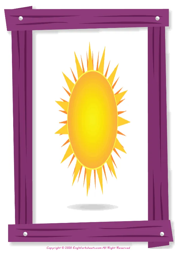 Full-page wordless Weather English vocabulary worksheet Worksheet Preview