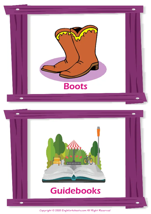 Holiday vocabulary worksheet with words, two images per page Worksheet Preview