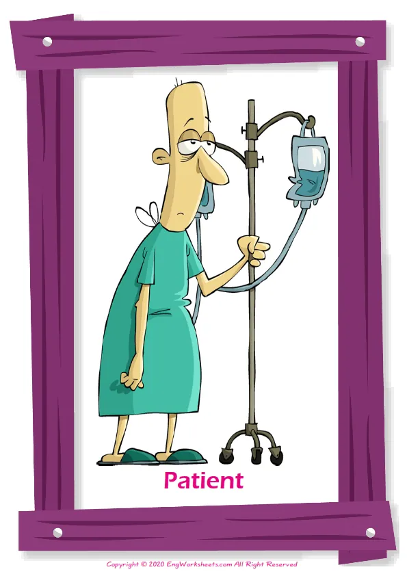 Hospital English vocabulary worksheet with full-page words Worksheet Preview