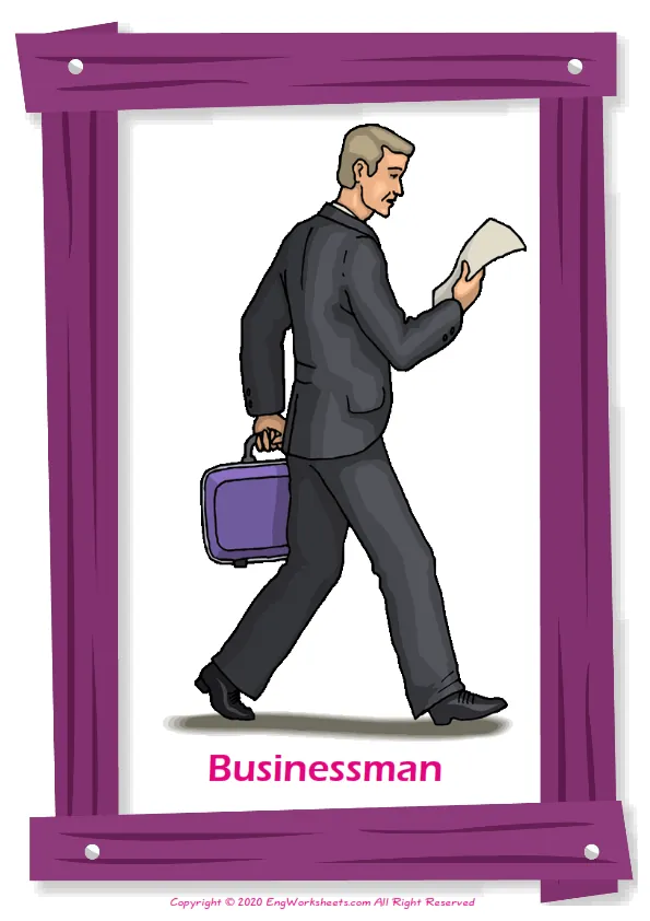 Jobs Occupations English vocabulary worksheet with full-page words Worksheet Preview