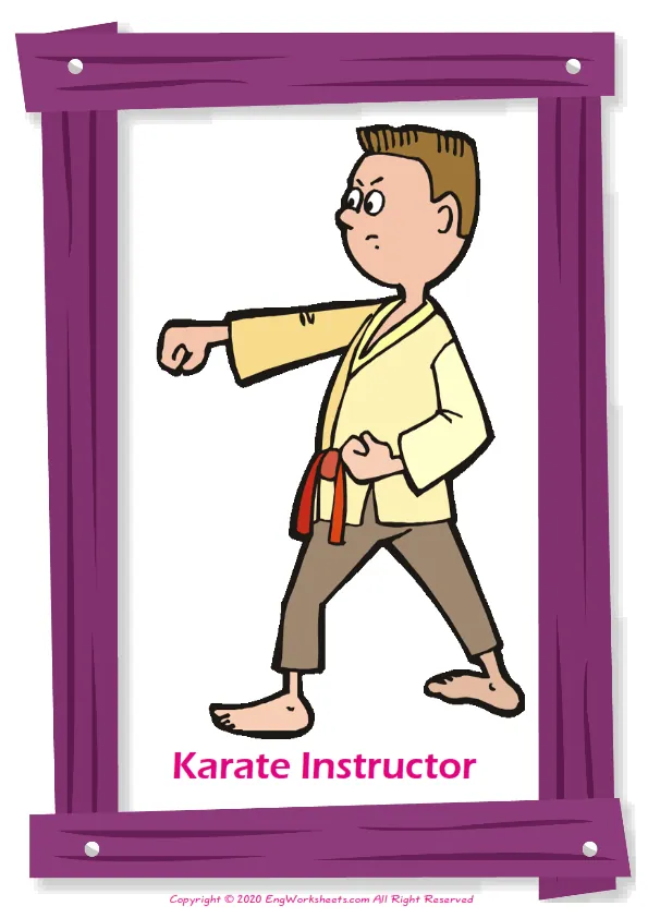 Jobs Occupations English vocabulary worksheet with full-page words