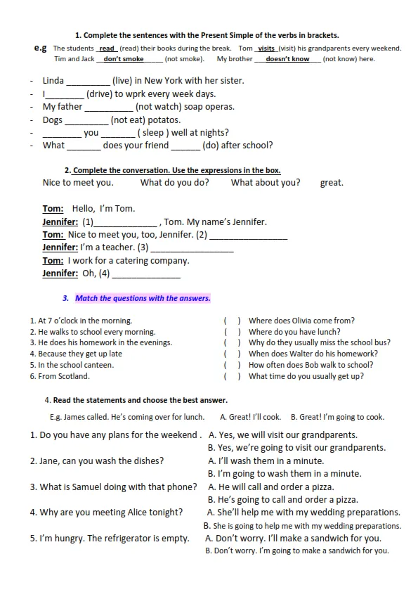 Be Going To Worksheet Preview