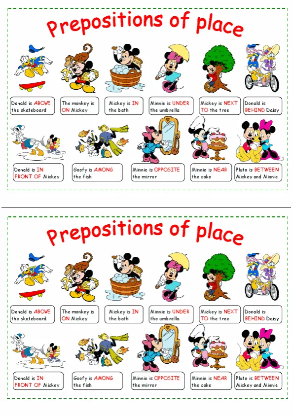 Prepositions Of Place Worksheet Preview